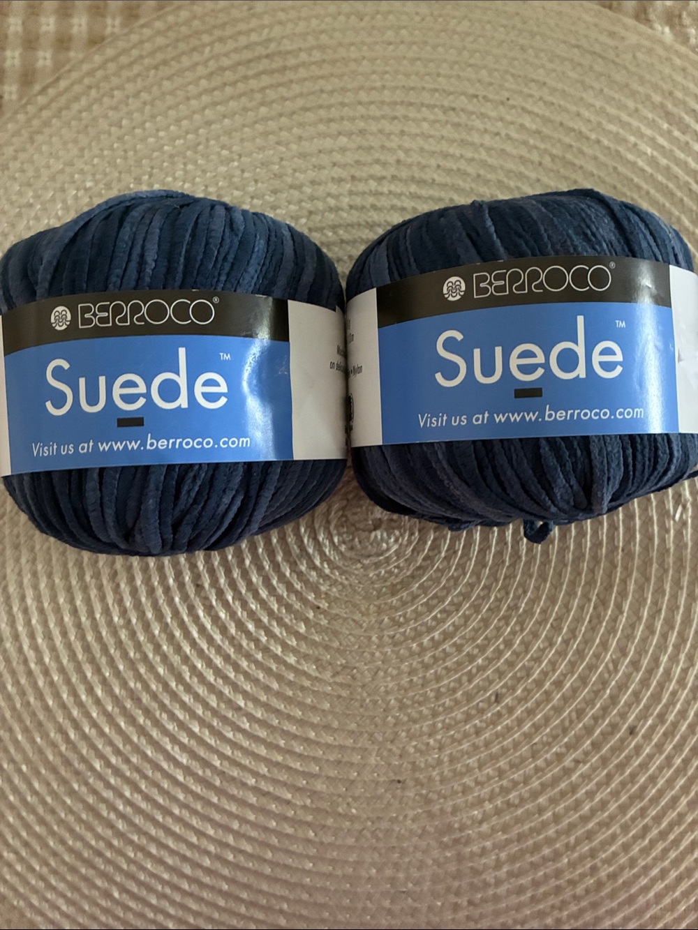 Berrico Suede Yarn - Deep Navy Blue - 2 Pack